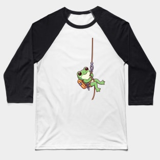 Cute frog Abseiling Baseball T-Shirt